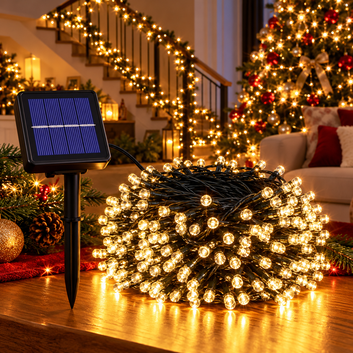 Luz Solar Navidena Guirnalda 20m. ENVÍO GRATIS