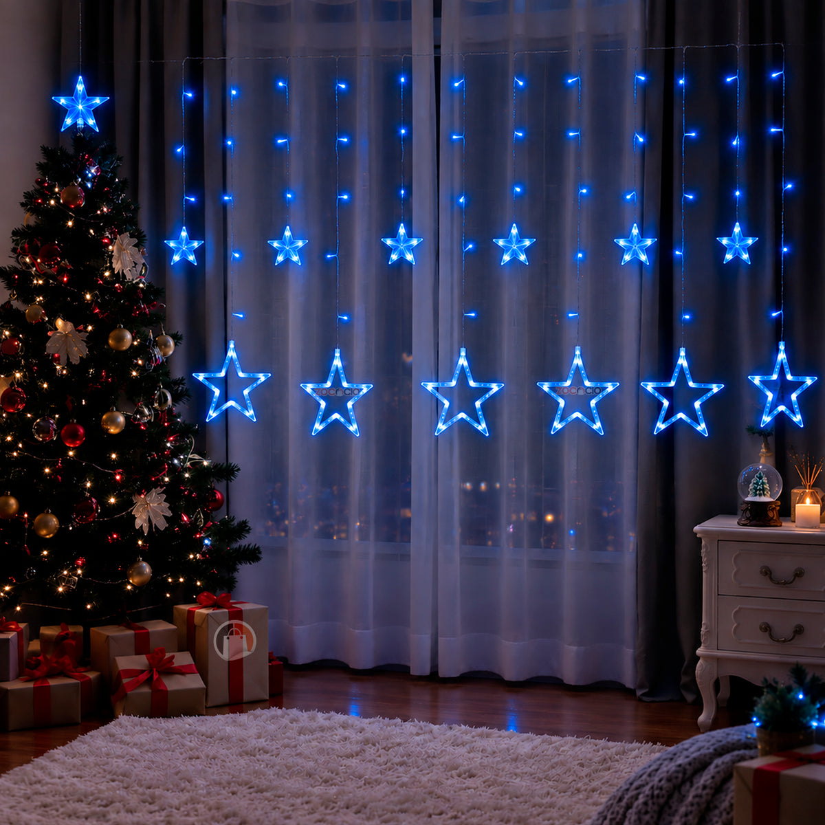 Cortina Punta Estrella Led 3 y 6 M. ENVÍO GRATIS