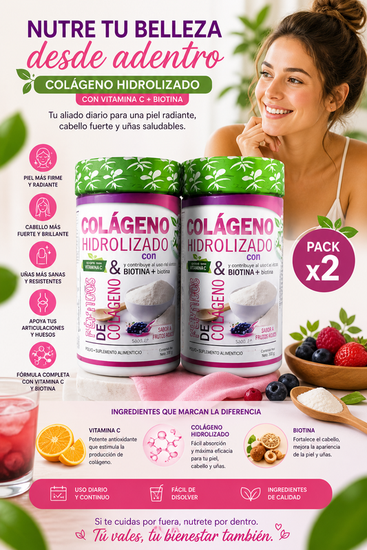 Colageno Hidrolizados con Biotina 800 X2. ENVIO GRATIS