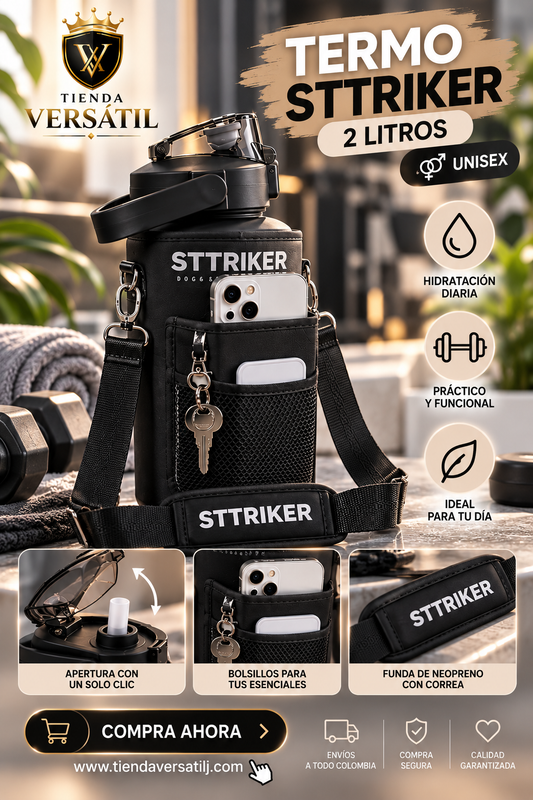 Termo Sttriker 2l Agua Bolso Funda Gym. ENVÍO GRATIS