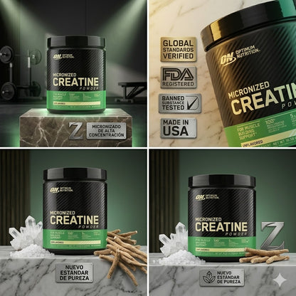 🏋️‍♂️ Creatina Micronizada Optimum Nutrition – Rendimiento y Fuerza Máxima. ENVÍO GRATIS