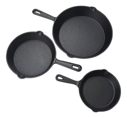 Sartenes De Hierro Fundido x3 unidades.   ENVIO GATIS