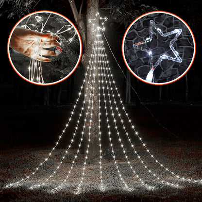 Estrella Punta De Arbol Cascada Solar Led.   ENVÍO GRATIS