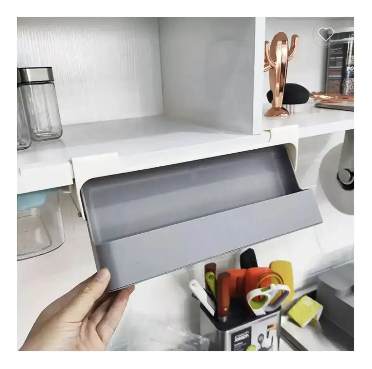 Organizador de Especias Deslizable para Cocina | Ahorra Espacio con Cajón Oculto + 7 Frascos Incluidos. ENVÍO GRATIS