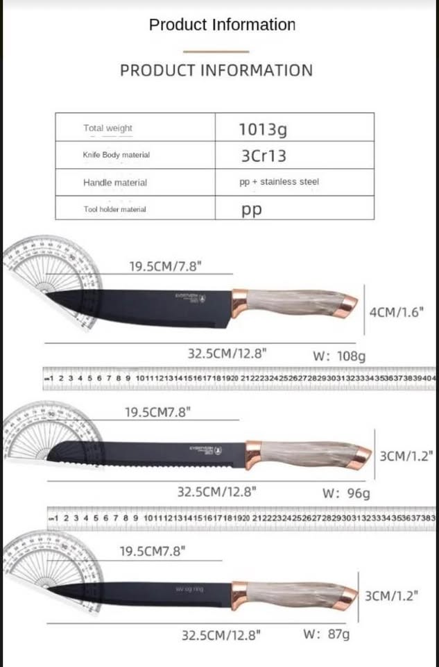 Set Cuchillos 7 Piezas Cerámica. ENVIO GRATIS