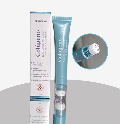 Combo Facial Hidratante y Reafirmante 5 en 1 + Contorno de Ojos con Colágeno | Anti Edad, Hidratación y Glow. ENVÍO GRATIS