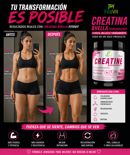 Creatina Monohidratada Bhella FitoVit 300g. ENVÍO GRATIS