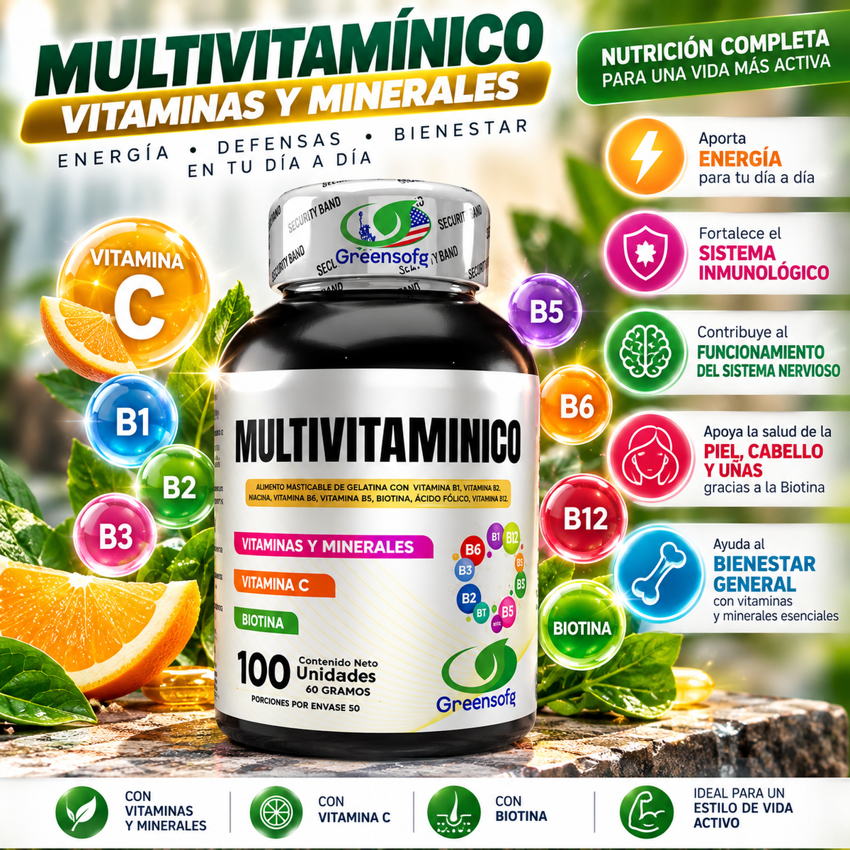 MULTIVITAMINICO GREENSOFG.   ENVÍO GRATIS