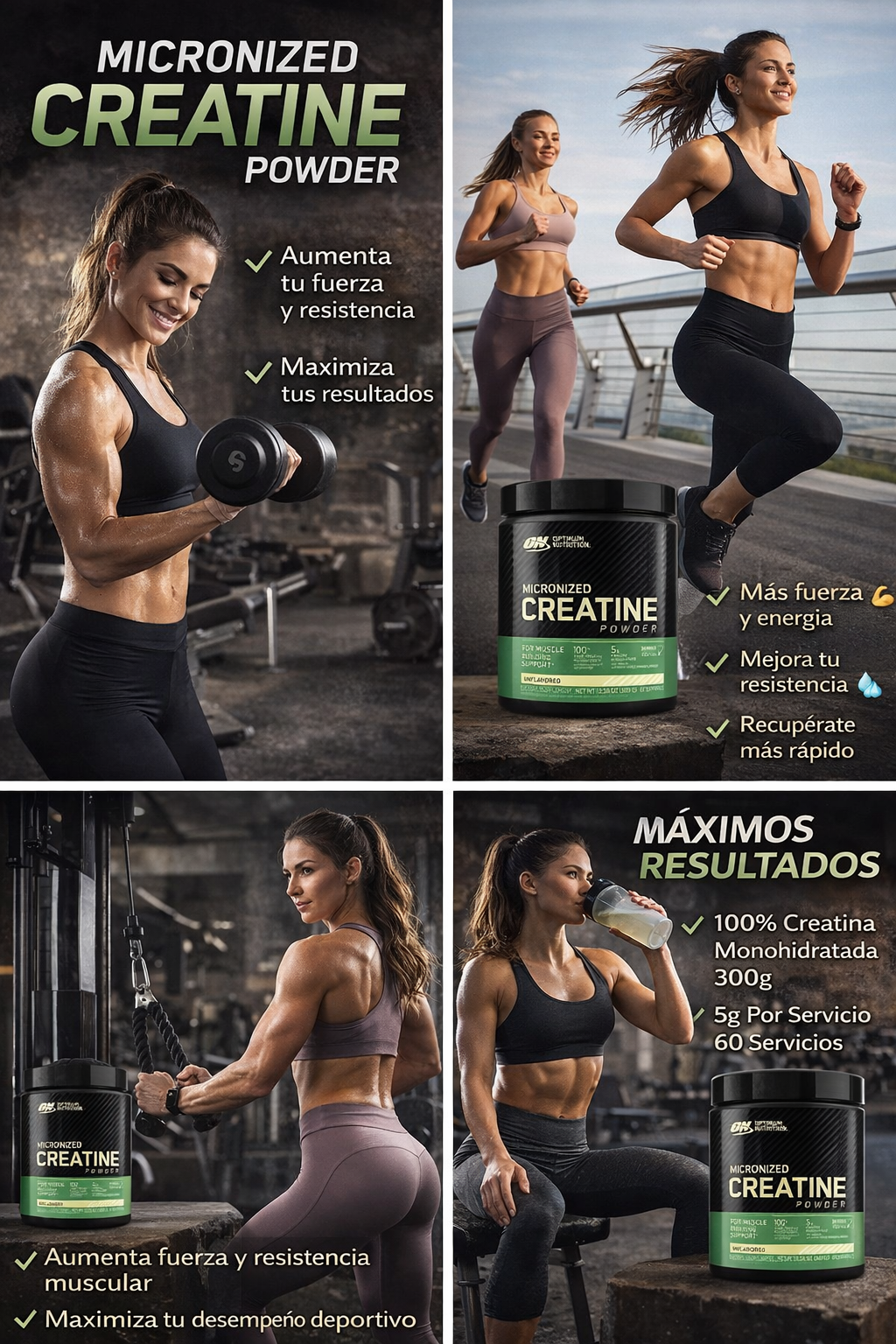 🏋️‍♂️ Creatina Micronizada Optimum Nutrition – Rendimiento y Fuerza Máxima. ENVÍO GRATIS