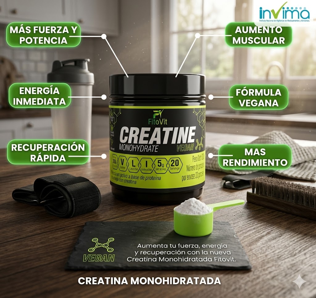 Creatina Monohidratada  300g FitoVit . ENVÍO GRATIS