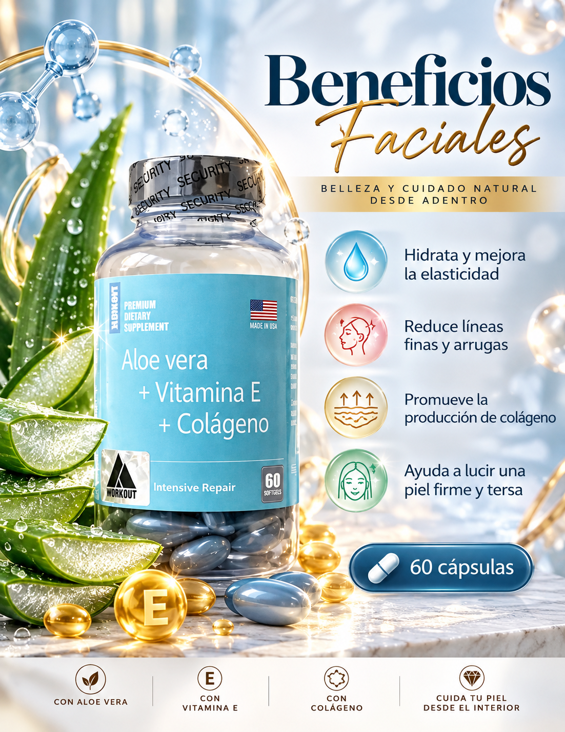 Aloe vera+ Vitamina E + Colágeno.   ENVÍO GRATIS