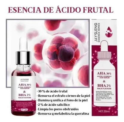 Sérum Facial AHA 30% + BHA 2% | Exfoliante Químico Anti Acné, Manchas y Puntos Negros. ENVÍO GRATIS