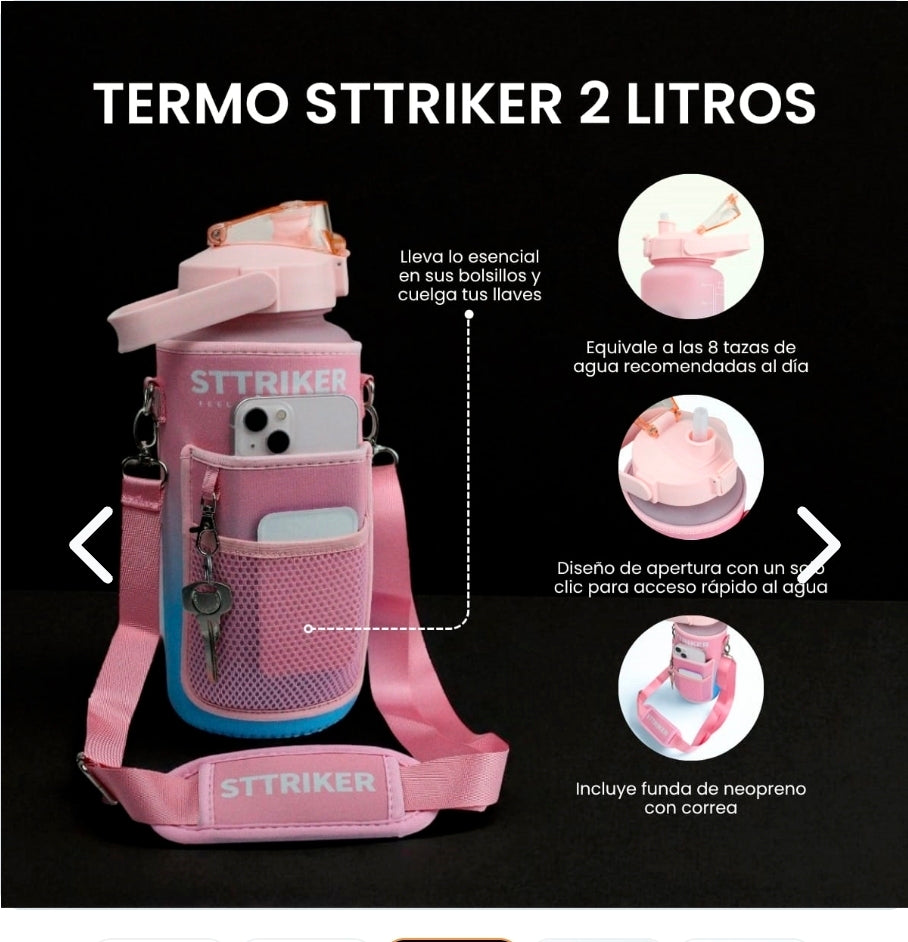 Termo Sttriker 2l Agua Bolso Funda Gym.   ENVÍO GRATIS