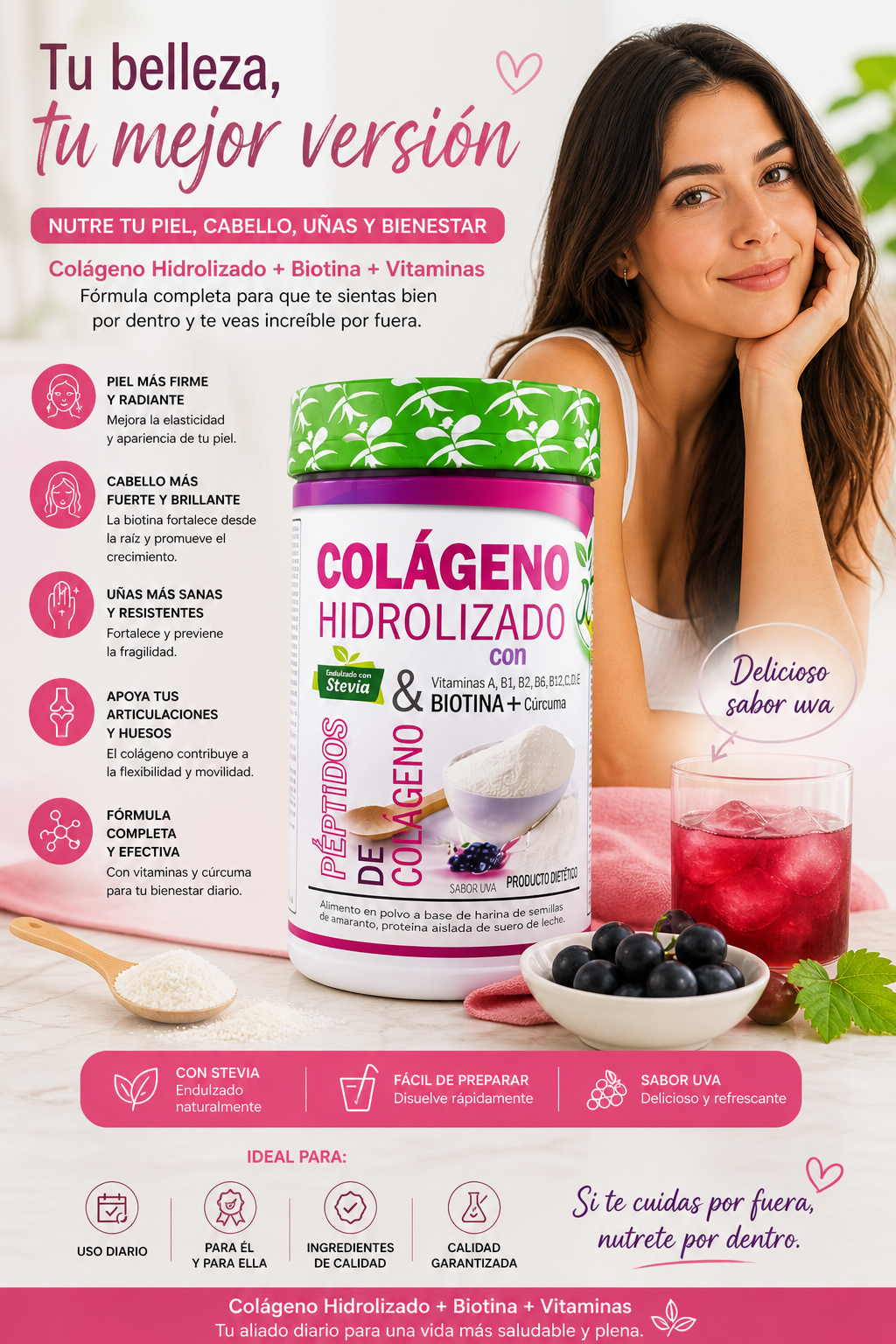 Colageno Hidrolizado con Biotina 800 gr. ENVIO GRATIS