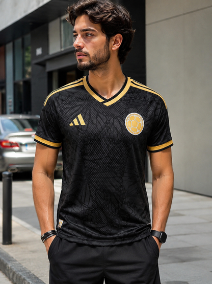 Camiseta negra de la selección Colombia para Dama y Caballero ENVÍO GRATIS