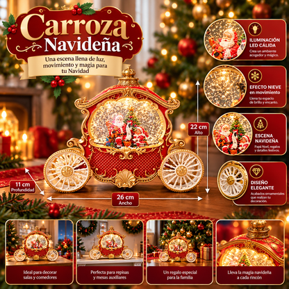 Carroza papa noel navidad led.   ENVÍO GRATIS