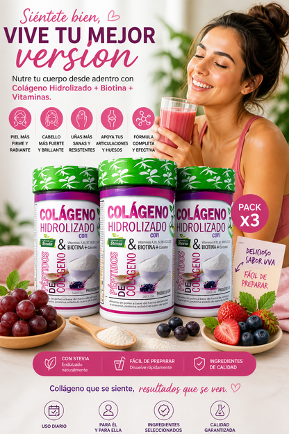 Colágeno hidrolizados con Biotina X3. ENVIO GRATIS