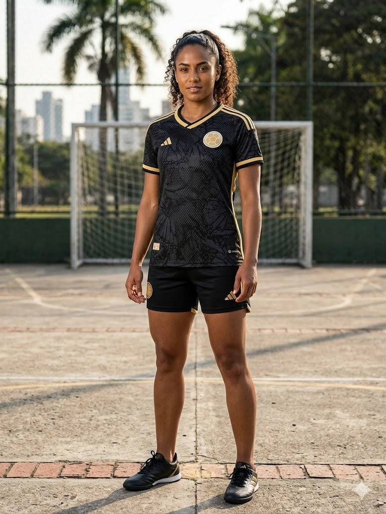 Camiseta negra de la selección Colombia para Dama y Caballero ENVÍO GRATIS